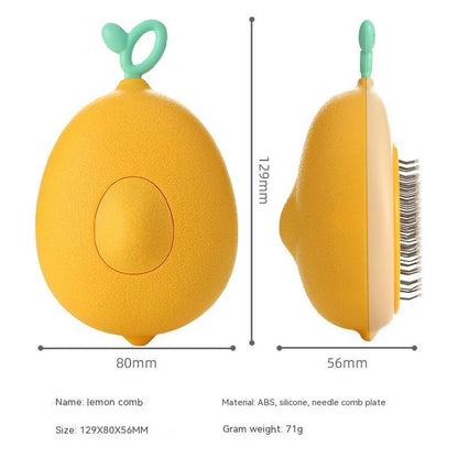 Avocado Shaped Pet Grooming Brush with Stainless Steel Needles