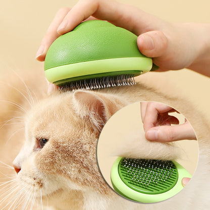 Avocado Shaped Pet Grooming Brush with Stainless Steel Needles