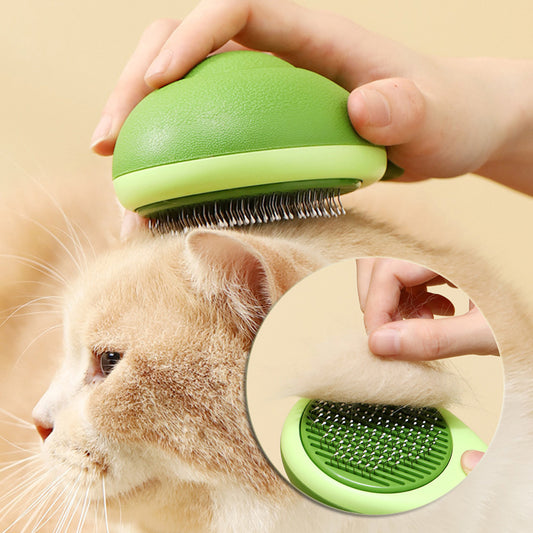 Avocado Shaped Pet Grooming Brush with Stainless Steel Needles