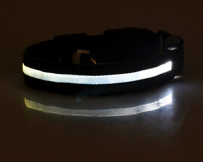 LED Luminous Dog Collar – Adjustable Night Safety Glow for Pets