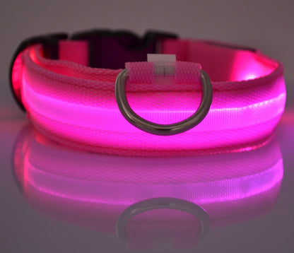 LED Luminous Dog Collar – Adjustable Night Safety Glow for Pets