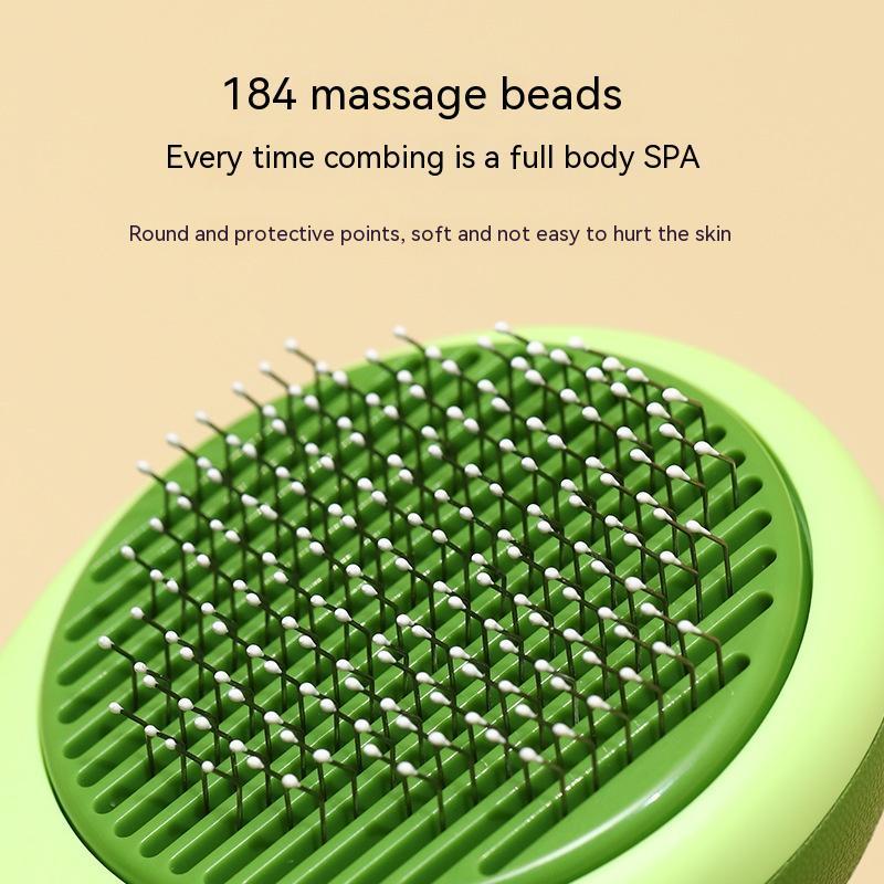 Avocado Shaped Pet Grooming Brush with Stainless Steel Needles