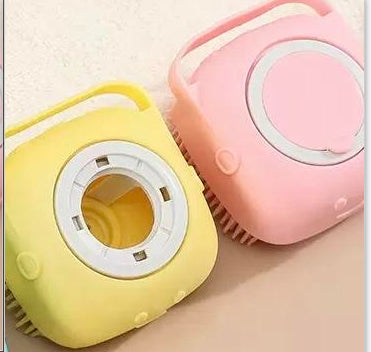 Refillable Silicone Dog Bath Brush: Shampoo Dispensing Massage Glove for Pet Grooming
