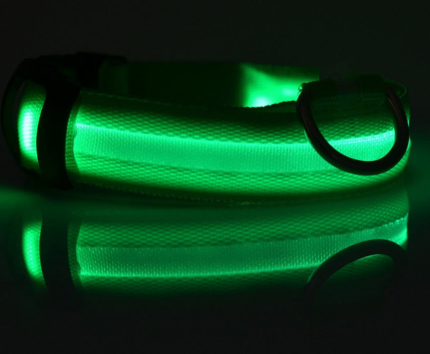 LED Luminous Dog Collar – Adjustable Night Safety Glow for Pets