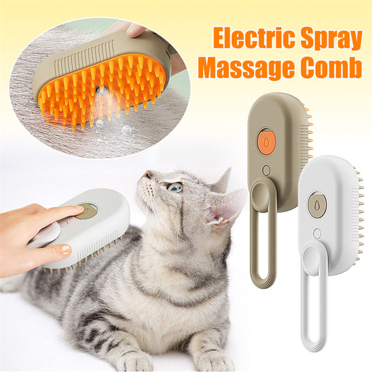3 in 1 Pet Grooming Steam Brush Electric Hair Removal for Cats Dogs