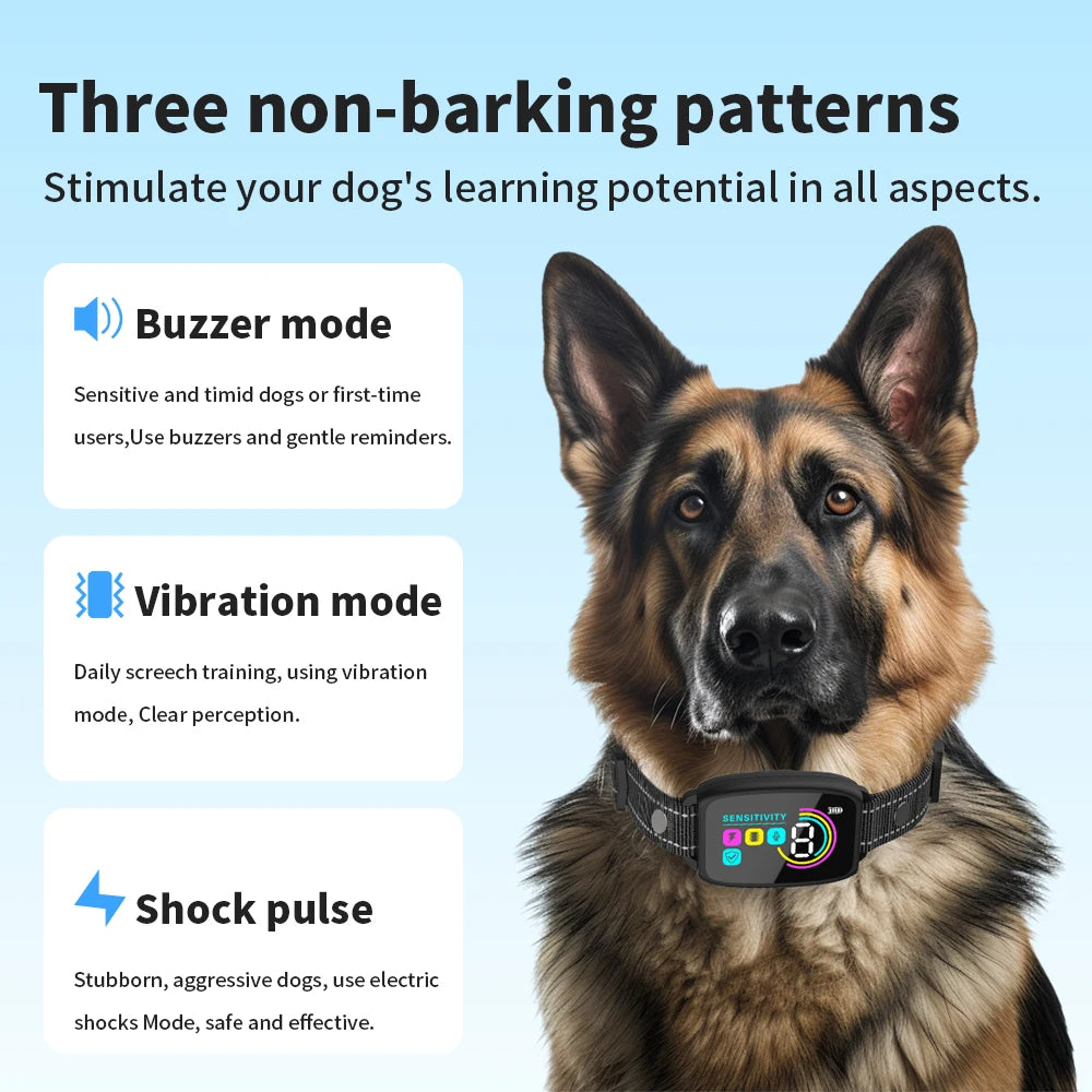 Smart and Rechargeable Anti Barking Collar for Dogs IP67 Waterproof