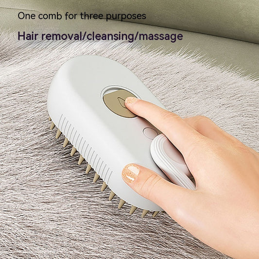 3 in 1 Pet Grooming Steam Brush Electric Hair Removal for Cats Dogs