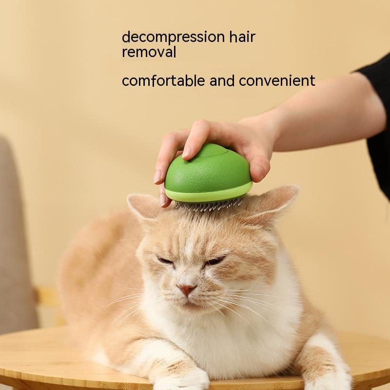 Avocado Shaped Pet Grooming Brush with Stainless Steel Needles
